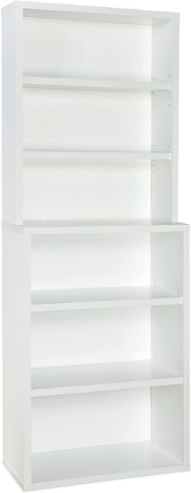 ClosetMaid 13505 Decorative 6-Shelf Premium Hutch Bookcase, White