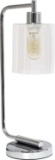 Simple Designs LD1036-CHR Bronson Antique Style Industrial Iron Lantern Glass Shade Desk $37.03 MSRP