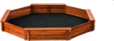 Octagon Wooden Cedar Sand box With Seat Boards | Eco-Friendly Cover And Ground Liner- $109.99 MSRP