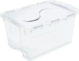 Sterilite 19148006 48 Quart Clear Hinged Lid Storage Box - 3 Pack