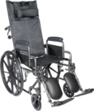 Drive Medical Silver Sport Reclining Wheelchair, Silver Vein, 18