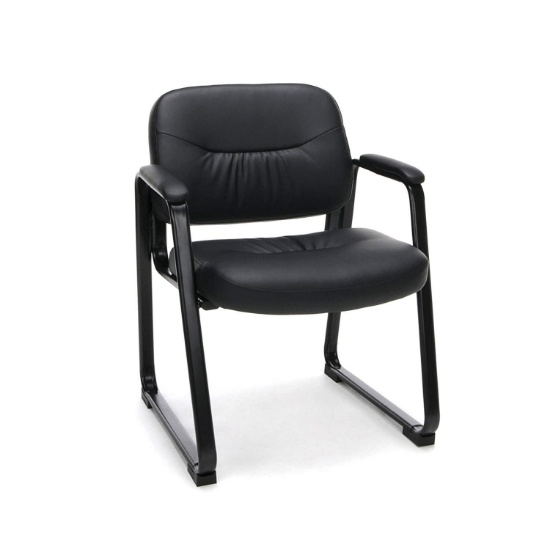 OFM ESS Collection Bonded Leather Executive Side Chair w/Sled Base, Black (ESS-9015) - $88.99 MSRP