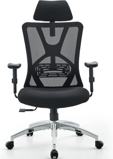 Ticova Ergonomic Office Chair - High Back Desk Chair with Adjustable Lumbar Support and Thick Seat