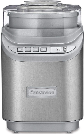 Cuisinart ICE-70 Electronic Ice Cream Maker, Brushed Chrome, Ice Cream Maker with Countdown Timer