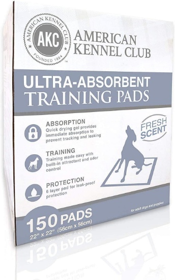American Kennel Club Pet Training and Puppy Pads, Regular and Extra Large - $31.59 MSRP