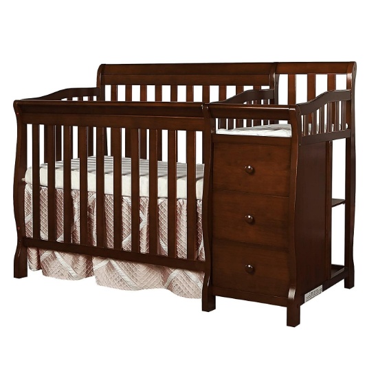 Dream On Me Jayden 4-in-1 Mini Convertible Crib And Changer in Espresso