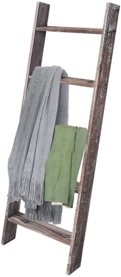 RHF Dose Home Ladder, Rustic Wood Ladder, Decorative Heave Duty Ladder for Blanket, Farmhouse