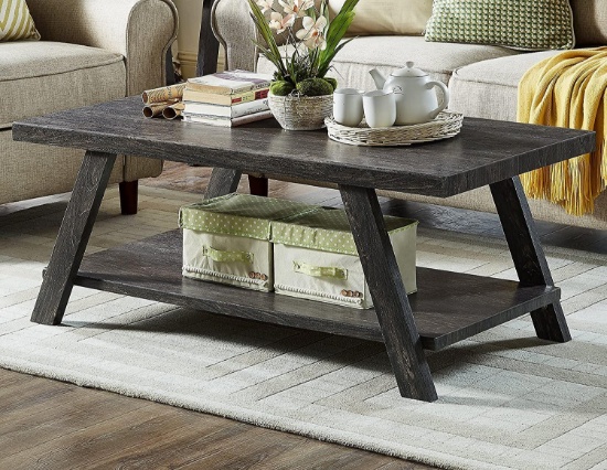 Roundhill Furniture Athens Contemporary Replicated Wood Shelf Coffee Table $81.36 MSRP
