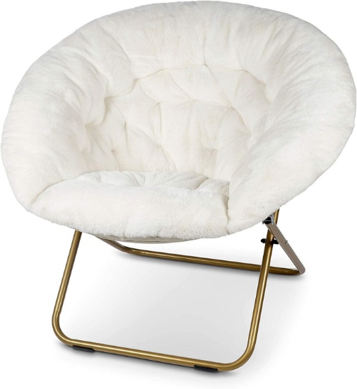 Milliard Cozy Chair / Faux Fur Saucer Chair for Bedroom / X-Large, White - $89.99 MSRP