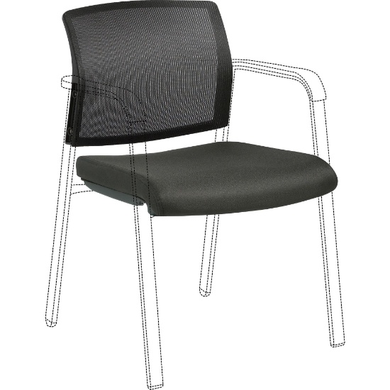 Lorell Stackable Mesh Back/Fabric Seat Chair Back and Seat Kit, Black - $47.85 MSRP