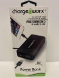 Charge Worx Power Bank USB Port Rechargeable Battery Pack Black