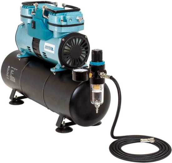 Professional Cool Running Master Airbrush Twin Cylinder Piston Air Compressor With Extra Large...