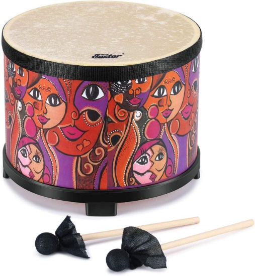 Eastar Kids Floor Tom Drum Set 10 Inch Percussion Instrument with 2 Drum Sticks