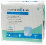 MEDLINE MSC23700 Protection Plus Classic Protective Underwear (4 Packs of 12)