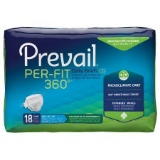 Prevail Per-Fit 360 Incontinence Briefs, Maximum Plus Absorbency, Size Two, 18 Count (4 Packs)