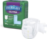 FitRight Ultra Adult Diapers, Disposable Incontinence Briefs with Tabs, Heavy Absorbency,Large, 80CT