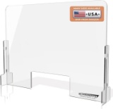GUARDMATE | Premium Plexiglass Shield Commercial Grade Sneeze Guard | DUAL-LOCK Design $41.99 MSRP
