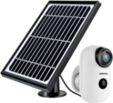 ZUMIMALL Solar Powered Surveillance Camera with Rechargeable Battery, 1080P Night Vision