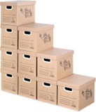Semaxe Storage Carton Boxes with Lift-Off Lid 10 Pack