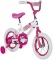 Magna Kids Bike Girls 12 Inch Wheels with Training Wheels in White, Pink and Purple