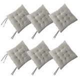 Cosyroom Set of 6 Chair Pads and Seat Cushions with Ties, Washable (Light Gray, 6) - $66.96 MSRP