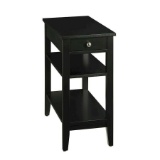 Convenience Concepts American Heritage Three Tier End Table with Drawer, Black - $71.94 MSRP
