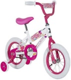Magna Kids Bike Girls 12 Inch Wheels with Training Wheels in White, Pink and Purple