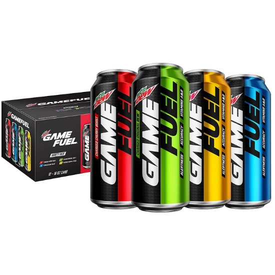 Mountain Dew Game Fuel, 4 Flavor Variety Pack, 16 fl oz. cans (12 Pack) - $30.23 MSRP