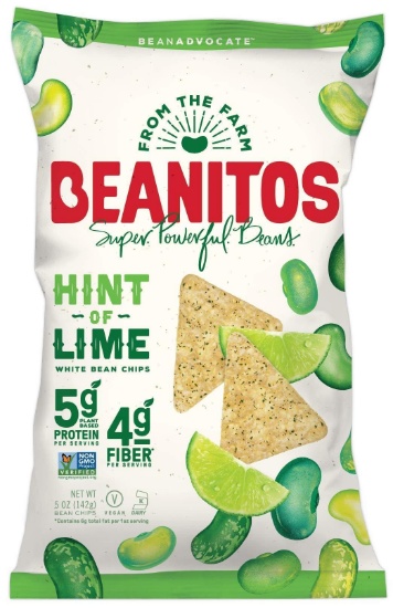 Beanitos Hint of Lime Bean Chips with Sea Salt, Plant Based Protein, Gluten Free, $20.89 MSRP