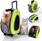 ibiyaya 4 in 1 Pet Carrier, Backpack and CarSeat - Pet Carriers on Wheels for Dogs $92.95 MSRP