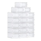 SONGMICS Shoe Boxes, Pack of 18 Stackable Shoe Storage Organizers,Foldable and Versatile $47.99 MSRP