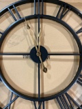 Roman Numeral Wall Clock, Industrial Decorative Metal Clock