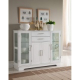 Kings Brand Furniture White Wood 4 Door Kitchen Storage Cabinet (K1344) - $257.99 MSRP