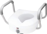 Carex E-Z Lock Raised Toilet Seat with Handles - 5 Inch Toilet Seat Riser with Arms - $42.61 MSRP