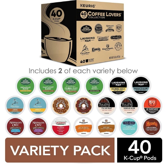 Keurig Coffee Lovers' Collection Variety Pack, Single-Serve Coffee K-Cup Pods, 40 Count $25.49 MSRP