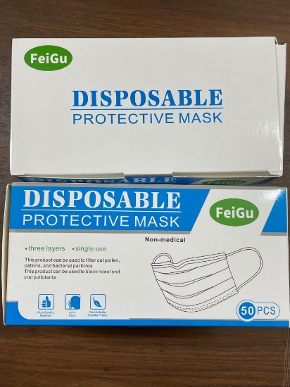 FeiGu Disposable Protective Mask (2 Boxes of 50pcs)