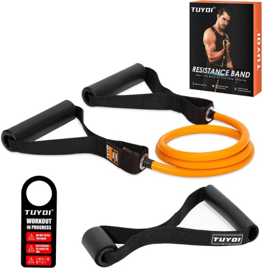 TUYOI Resistance Band Set with Handles for Fitness Exercise (ORANGE-35LBS)
