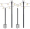 WeValor Outdoor String Light Pole, Outside Metal String Lights Pole Stand with 4-Prong Fork, 2 Pack