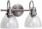 Homenovo Lighting Marden 2-Light Vanity Light with Seeded Glass Shades, Brushed Nickel - $32.70 MSRP
