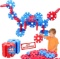 Rainbow Craft Oversize Snow Flakes 48-Pack (Blue and Red)