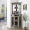 Home Source Stone Grey Corner Bar Unit with Built-in Wine Rack and Lower Cabinet $399.00 MSRP