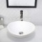 VOKIM Oval White Ceramic Vessel Sink and Faucet Combo -16