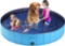 DEStar PVC Foldable Pet Swimming Pool Outdoor Bathtub with Protective Lining, Blue