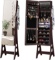 YOKUKINA LED Jewelry Cabinet Armoire, Large Storage Lockable Organizer with Frameless Free Standing