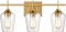 CLAXY Industrial Bathroom Vanity Lights 3-Light Clear Glass Wall Sconces - $67.05 MSRP