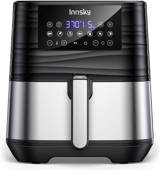 Innsky Air Fryer XL 5.8 QT, 11 in 1 Oilless Air Fryers Oven, Easy One Touch Screen with Preheat