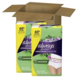 AlwaysDiscreetIncontinence and Postpartum Incontinence Underwear for WomenS/M,MaximumProtection,64Ct