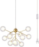 Dellemade DD00134 Plug in Sputnik Chandelier 12-Light Pendant Light with 16 ft Cord Bulbs Included
