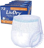 LivDry Adult Incontinence Underwear, Extra Comfort Absorbency, Leak Protection, Large, $56.99 MSRP