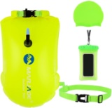 GREAHWD Swim Buoy for Open Water, 20L Inflatable Swim Bubble for Swimmers and Triathlons, Keep Dry